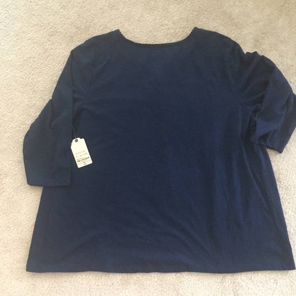 St. John’s bay blue 3/4 sleeve with lace detail size 1X NWT - Picture 7 of 7